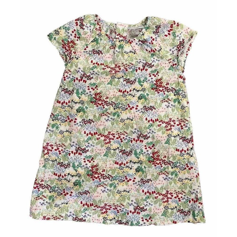 Hanna Andersson Colorful Garden Floral Shift Dress Girls Kids Size 110 US 5